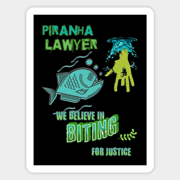 Piranha Lawyer Funny T-shirt Magnet by Quirk Prints